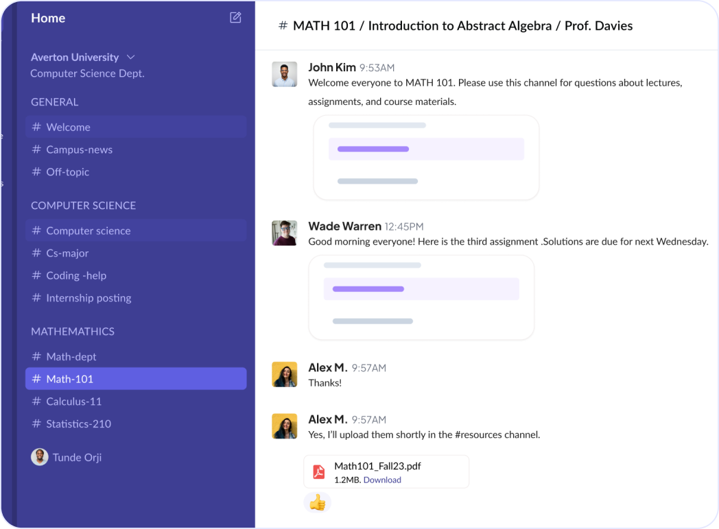 Zedu structured classroom workspace preview