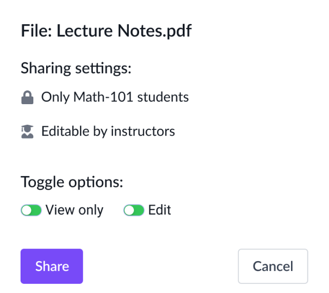 Share Files Securely interface preview
