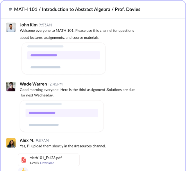 Organized Communication interface preview